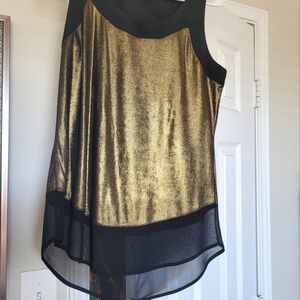 Cute Party top Gold/Black S. Light see thru fabric finishings from waist down